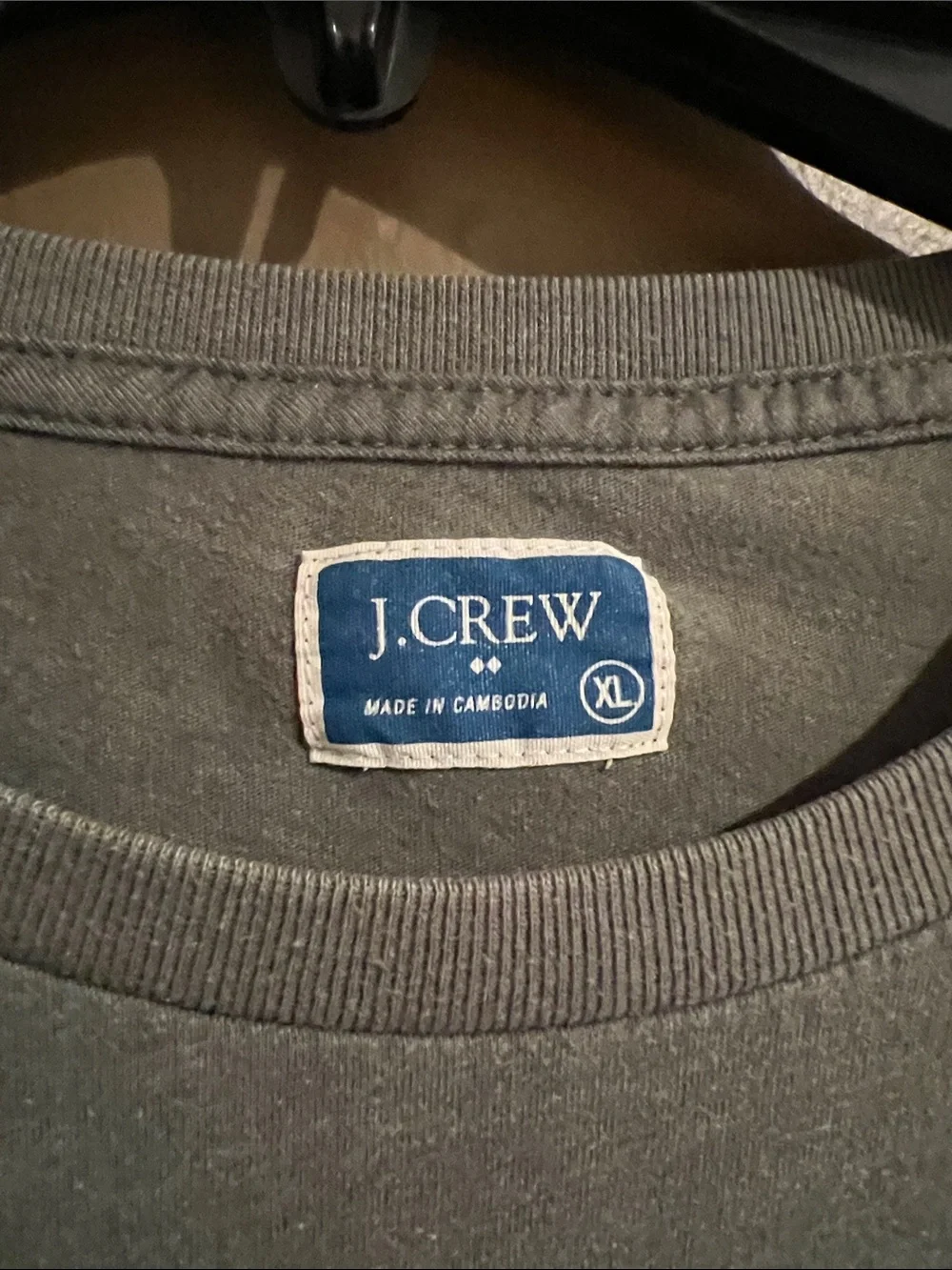 J. Crew Olive Gray Graphic Beer Mug Tee Sz XL